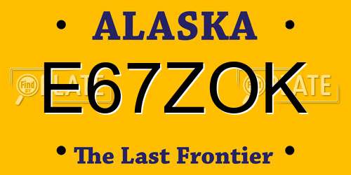 E67ZOK Alaska License Plate