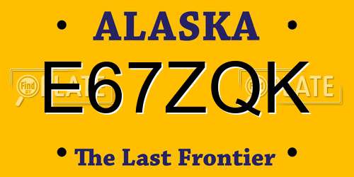 E67ZQK Alaska License Plate