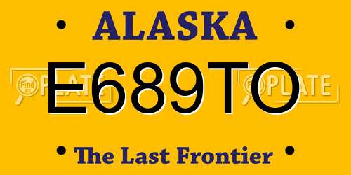 E689TO Alaska License Plate