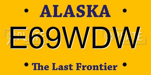 E69WDW Alaska License Plate