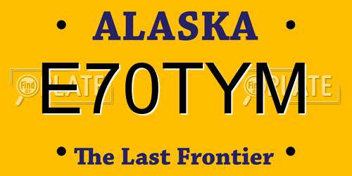 E70TYM Alaska License Plate
