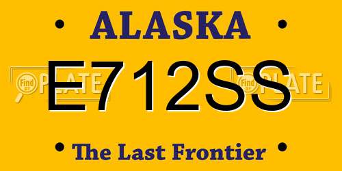 E712SS Alaska License Plate
