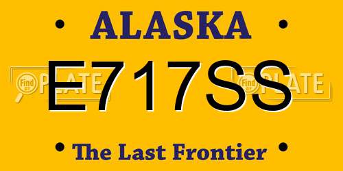E717SS Alaska License Plate