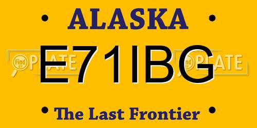 E71IBG Alaska License Plate