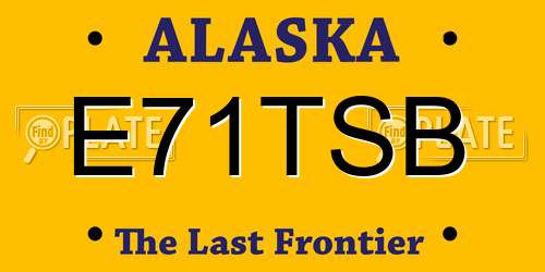 E71TSB Alaska License Plate