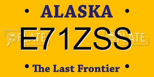 E71ZSS Alaska License Plate