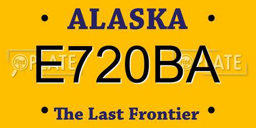 E720BA Alaska License Plate