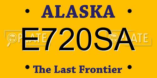 E720SA Alaska License Plate