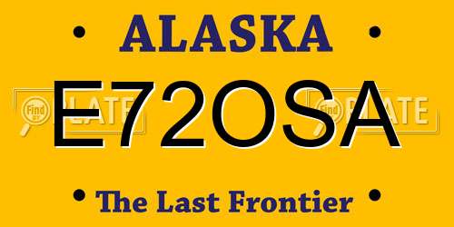 E72OSA Alaska License Plate