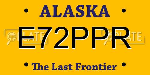 E72PPR Alaska License Plate