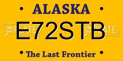 E72STB Alaska License Plate