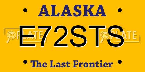 E72STS Alaska License Plate