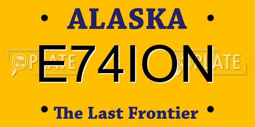 E74ION Alaska License Plate