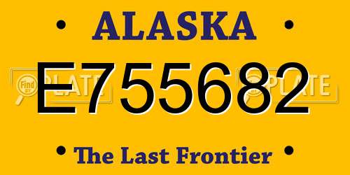 E755682 Alaska License Plate