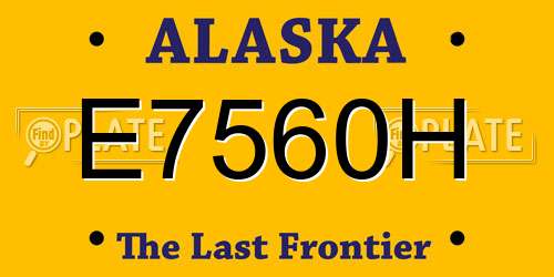E7560H Alaska License Plate