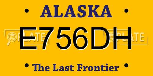 E756DH Alaska License Plate