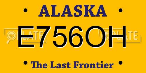 E756OH Alaska License Plate