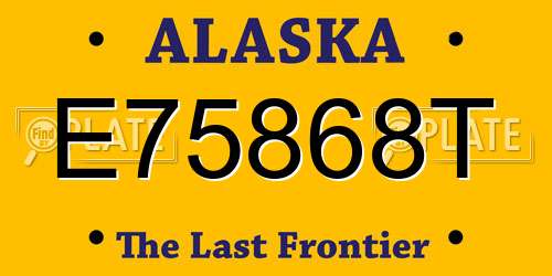 E75868T Alaska License Plate