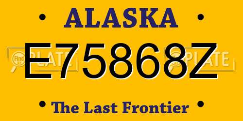 E75868Z Alaska License Plate