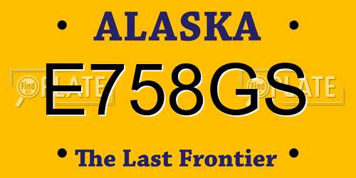 E758GS Alaska License Plate