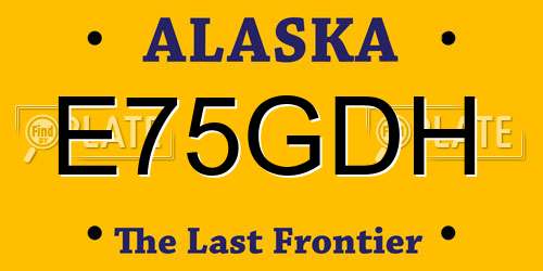 E75GDH Alaska License Plate