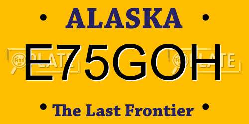 E75GOH Alaska License Plate