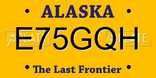 E75GQH Alaska License Plate