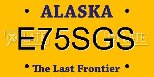 E75SGS Alaska License Plate