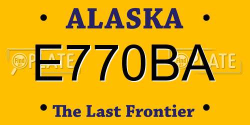 E770BA Alaska License Plate