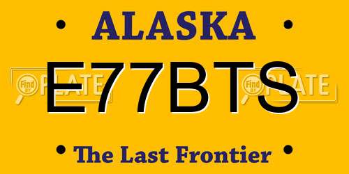E77BTS Alaska License Plate