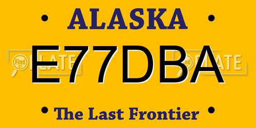 E77DBA Alaska License Plate