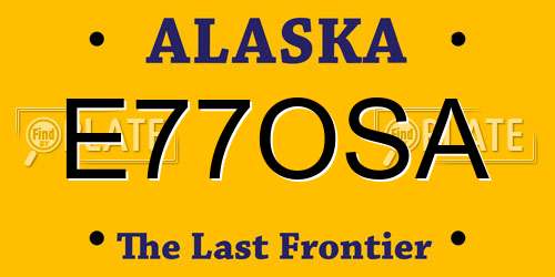 E77OSA Alaska License Plate