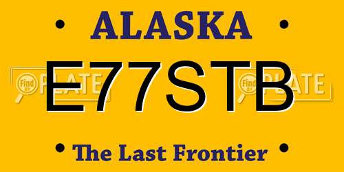E77STB Alaska License Plate