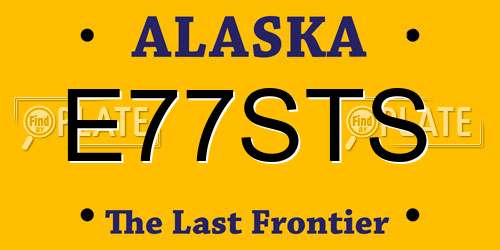 E77STS Alaska License Plate