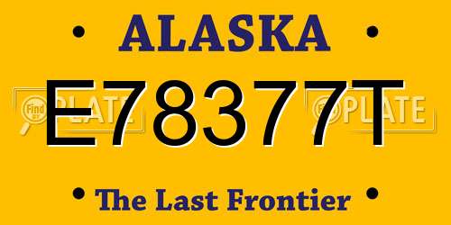 E78377T Alaska License Plate