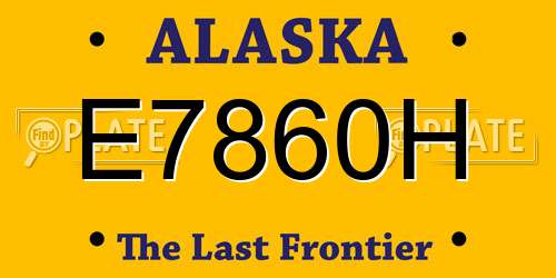 E7860H Alaska License Plate