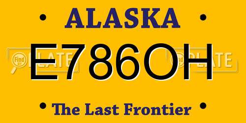 E786OH Alaska License Plate