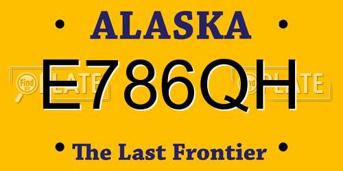 E786QH Alaska License Plate