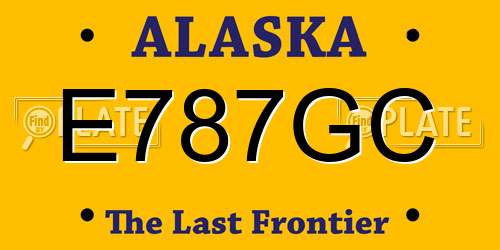 E787GC Alaska License Plate