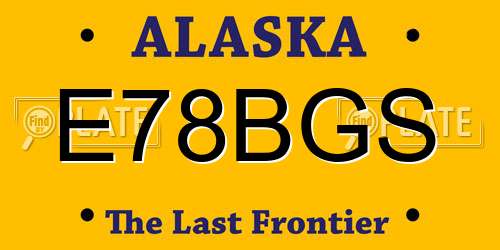 E78BGS Alaska License Plate
