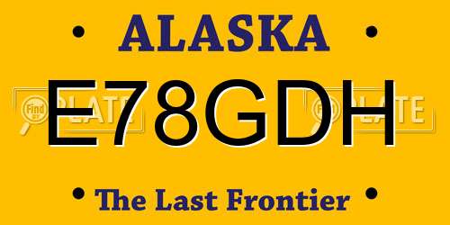 E78GDH Alaska License Plate
