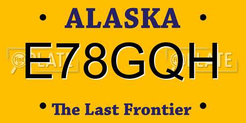 E78GQH Alaska License Plate