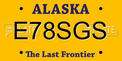E78SGS Alaska License Plate