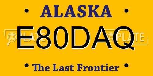 E80DAQ Alaska License Plate