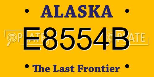 E8554B Alaska License Plate