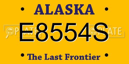 E8554S Alaska License Plate