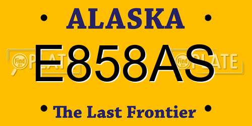E858AS Alaska License Plate
