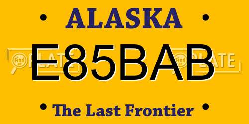 E85BAB Alaska License Plate