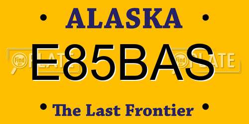 E85BAS Alaska License Plate