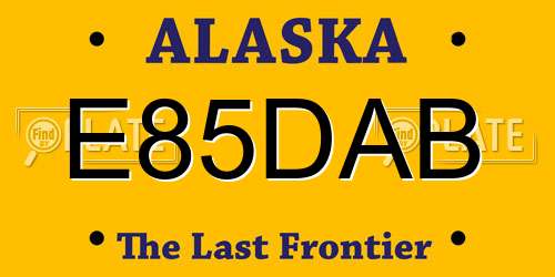 E85DAB Alaska License Plate
